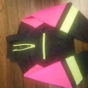 Cropped neon windbreaker size Large